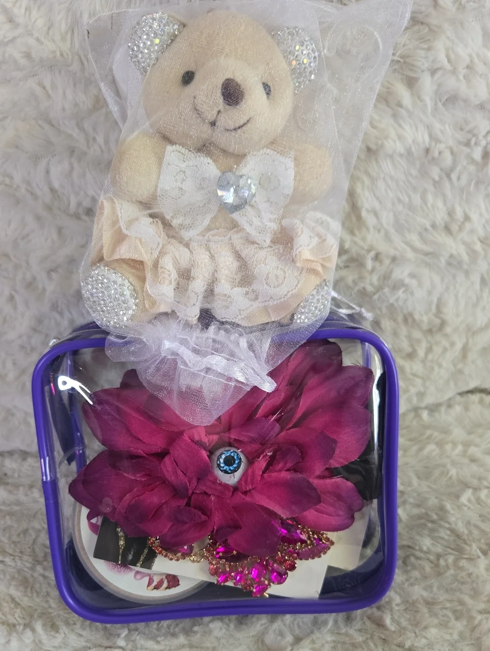 Accessories Gift Set with Purple Flower Accent